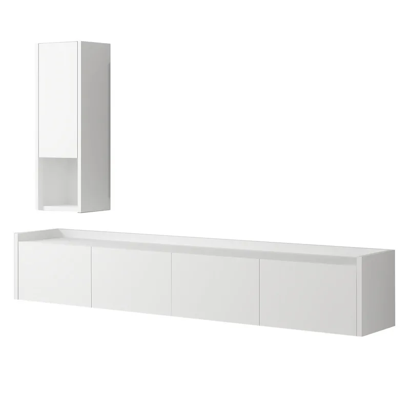 TV-bord Homitis Sema (160 x 35 x 29,6 cm) Hvid, undefined