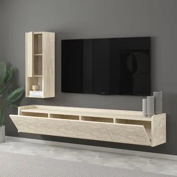 TV-bord Homitis Sema (160 x 35 x 29,6 cm) Travertin - Møbler - TV borde & mediemøbler - TV-borde
