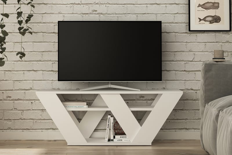Homitis TV-bænk 110 cm - Hvid - Møbler - TV borde & mediemøbler - TV-borde