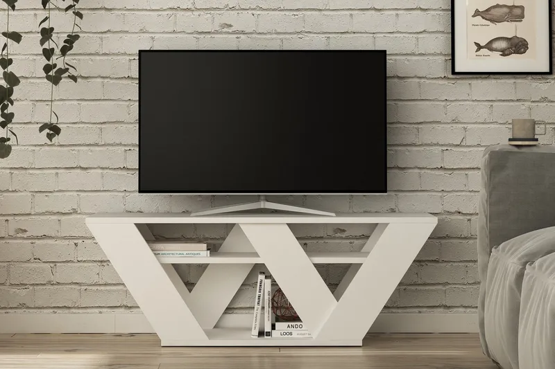 Homitis TV-bænk 110 cm - Hvid - Møbler - TV borde & mediemøbler - TV-borde