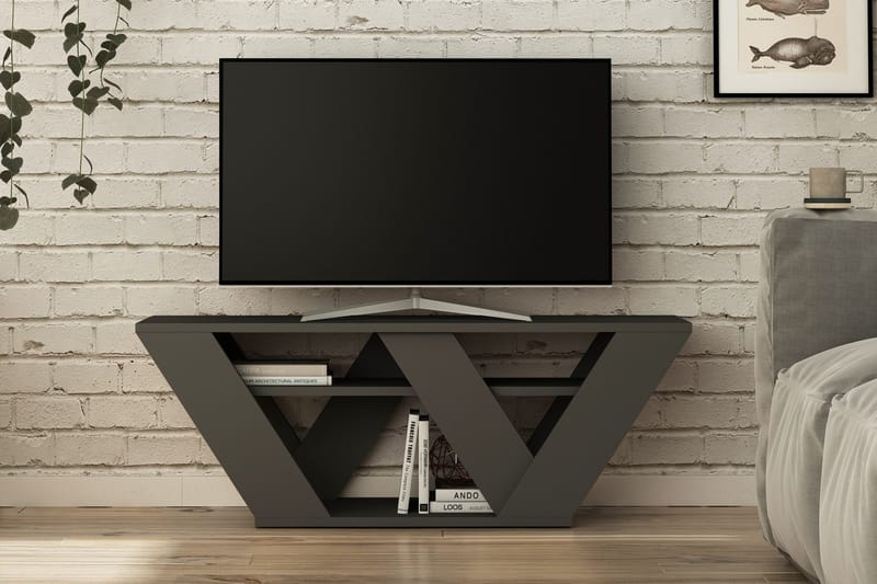 Homitis TV-bænk 110 cm - Mørkegrå - TV-borde