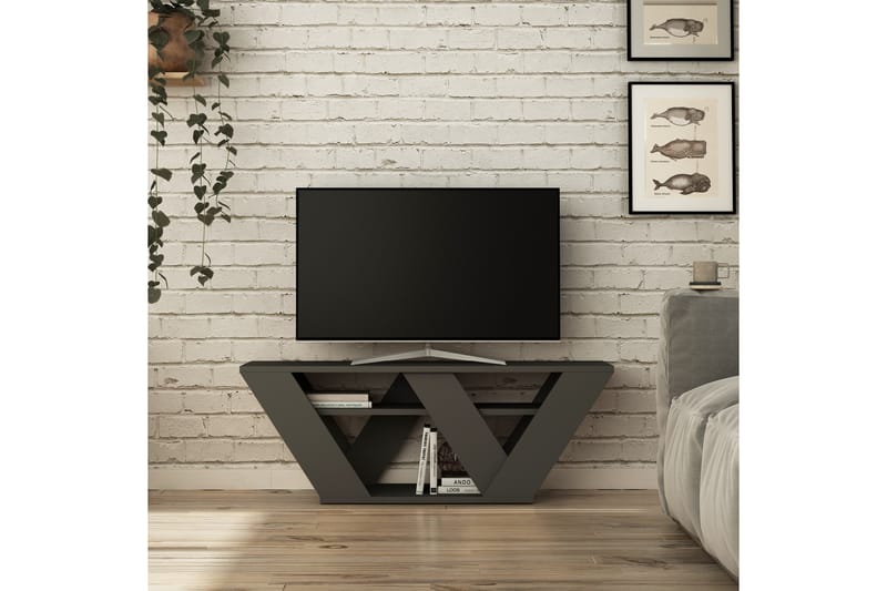 Homitis TV-bænk 110 cm - Mørkegrå - TV-borde