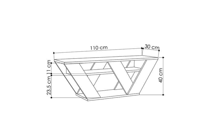 Homitis TV-bænk 110 cm - Mørkegrå - TV-borde