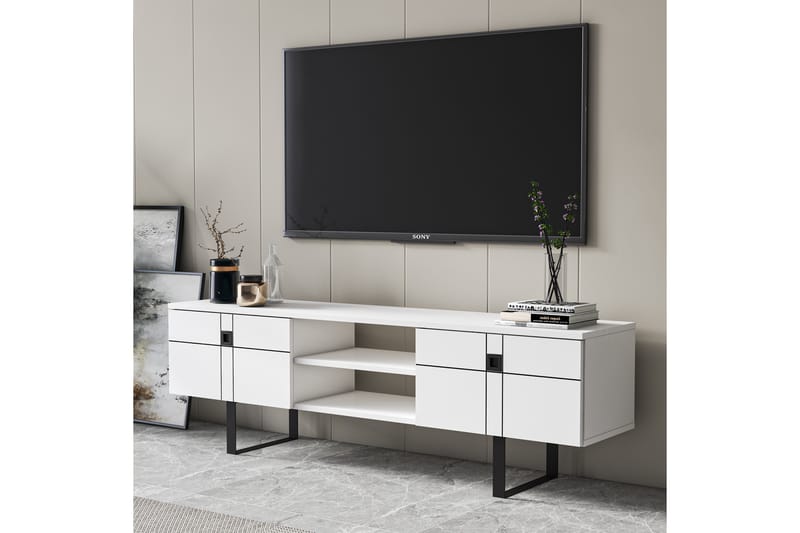 Honel TV-bord 160 cm - Hvid - TV-borde