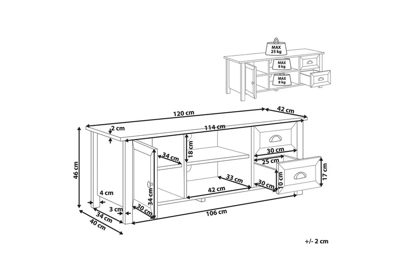 TV-bord Honolulu Grå - Grå - Møbler - TV borde & mediemøbler - TV-borde