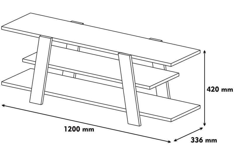 Hovdane TV-Bord 120 cm - Brun - TV-borde