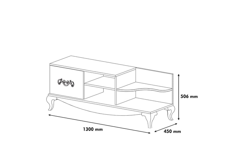 Hovdane TV-Bord 130 cm - Hvid - Møbler - TV borde & mediemøbler - TV-borde