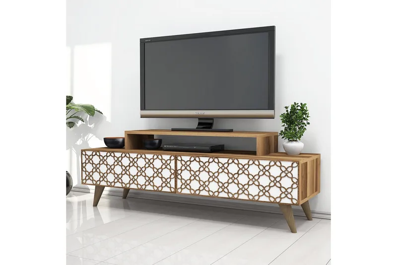 Hovdane TV-Bord 140 cm - Brun/hvid - Møbler - TV borde & mediemøbler - TV-borde