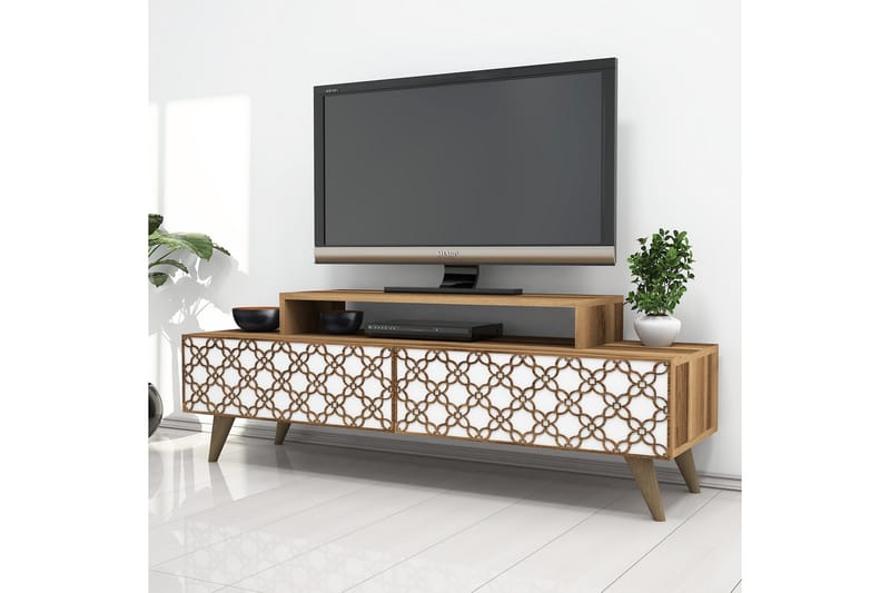 Hovdane TV-Bord 140 cm - Brun/hvid - Møbler - TV borde & mediemøbler - TV-borde