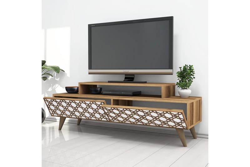 Hovdane TV-Bord 140 cm - Brun/hvid - Møbler - TV borde & mediemøbler - TV-borde