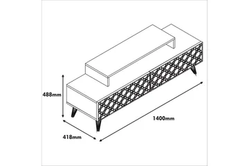 Hovdane TV-Bord 140 cm - Brun/hvid - Møbler - TV borde & mediemøbler - TV-borde