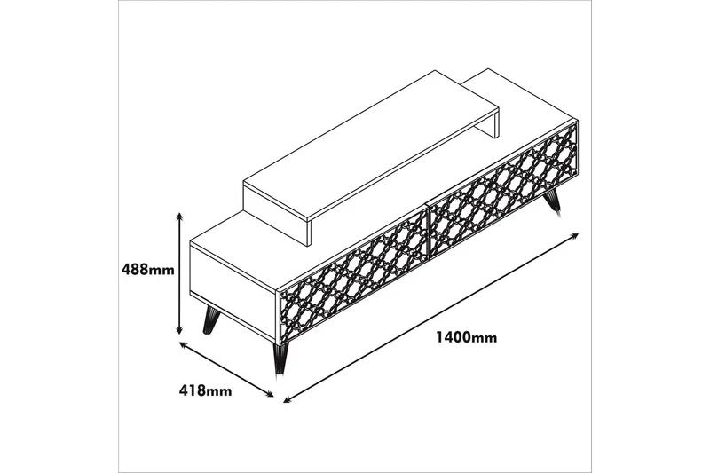 Hovdane TV-Bord 140 cm - Brun/hvid - Møbler - TV borde & mediemøbler - TV-borde