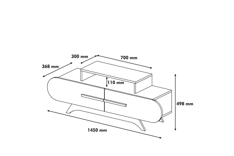 Hovdane TV-Bord 145 cm - Brun - Møbler - TV borde & mediemøbler - TV-borde