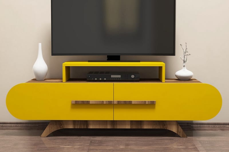 Hovdane TV-Bord 145 cm - Brun/gul - TV-borde