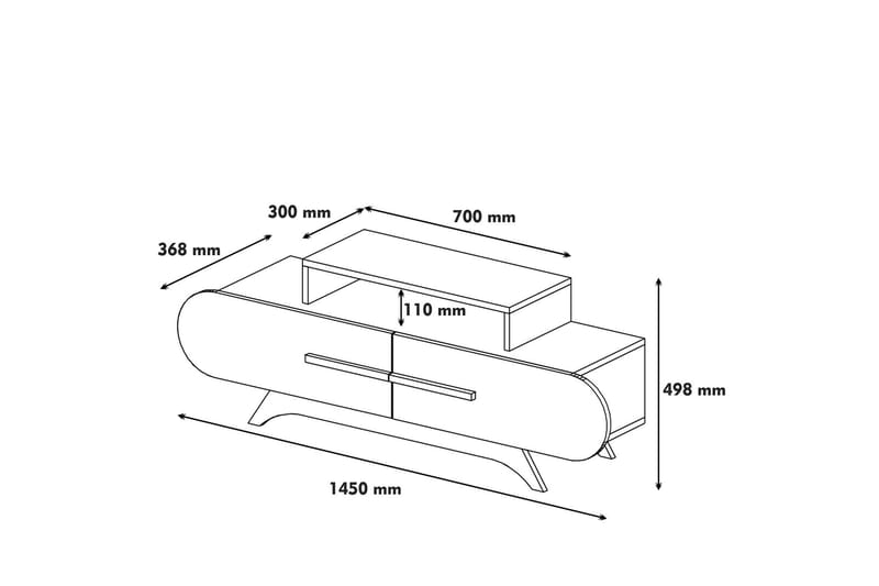 Hovdane TV-Bord 145 cm - Brun/hvid - TV-borde