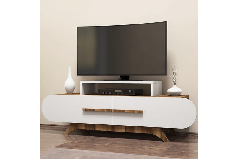Hovdane TV-Bord 145 cm - Brun/hvid - TV-borde