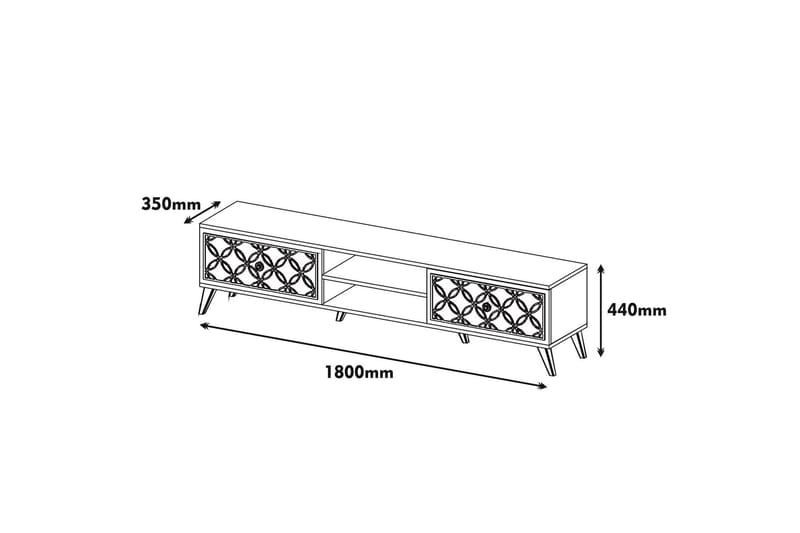 Hovdane TV-Bord 180 cm - Brun/gul - TV-borde