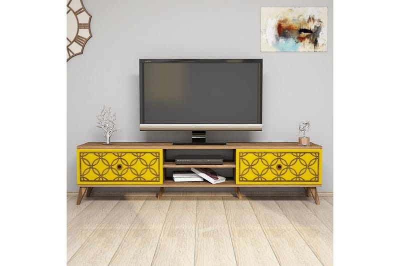 Hovdane TV-Bord 180 cm - Brun/gul - TV-borde