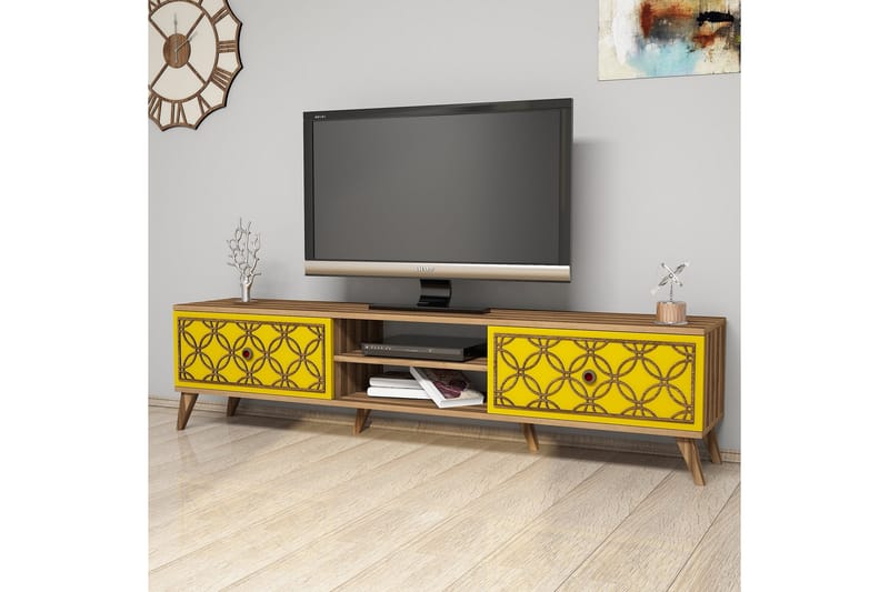 Hovdane TV-Bord 180 cm - Brun/gul - TV-borde