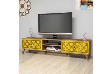 Hovdane TV-Bord 180 cm - Brun/gul - Møbler - TV borde & mediemøbler - TV-borde