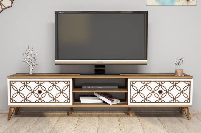 Hovdane TV-Bord 180 cm - Brun/hvid - Møbler - TV borde & mediemøbler - TV-borde