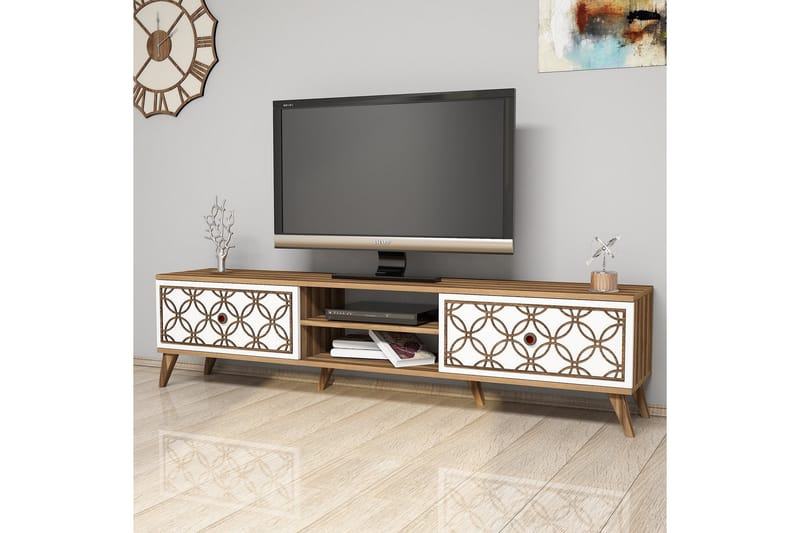 Hovdane TV-Bord 180 cm - Brun/hvid - Møbler - TV borde & mediemøbler - TV-borde