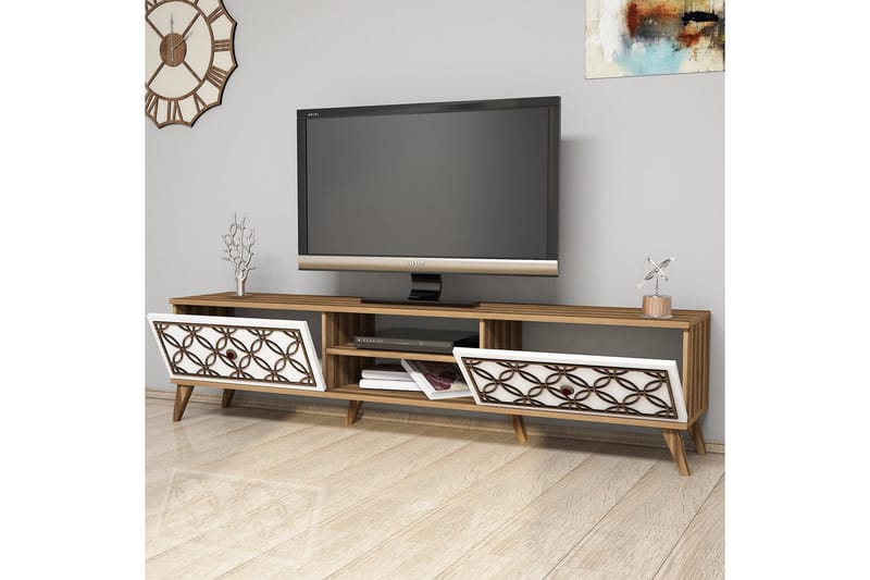 Hovdane TV-Bord 180 cm - Brun/hvid - Møbler - TV borde & mediemøbler - TV-borde