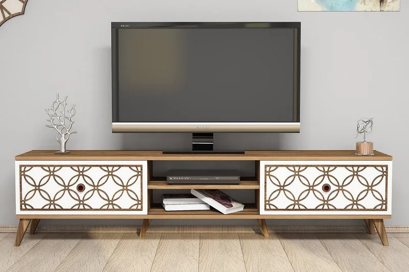 Hovdane TV-Bord 180 cm, Brun/hvid