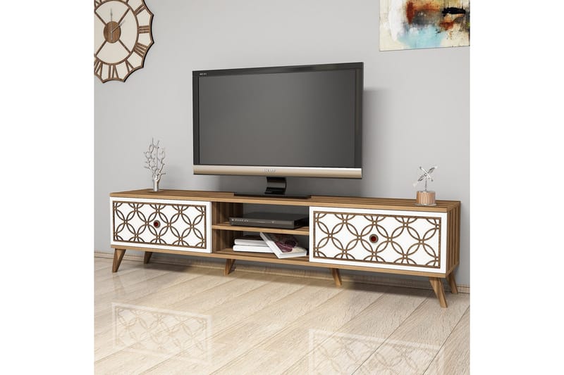 Hovdane TV-Bord 180 cm - Brun/hvid - Møbler - TV borde & mediemøbler - TV-borde
