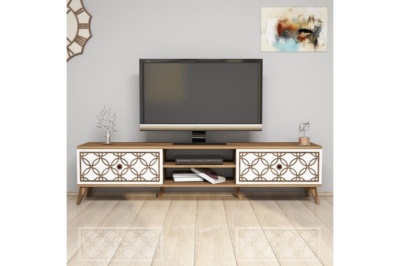 Hovdane TV-Bord 180 cm - Brun/hvid - Møbler - TV borde & mediemøbler - TV-borde