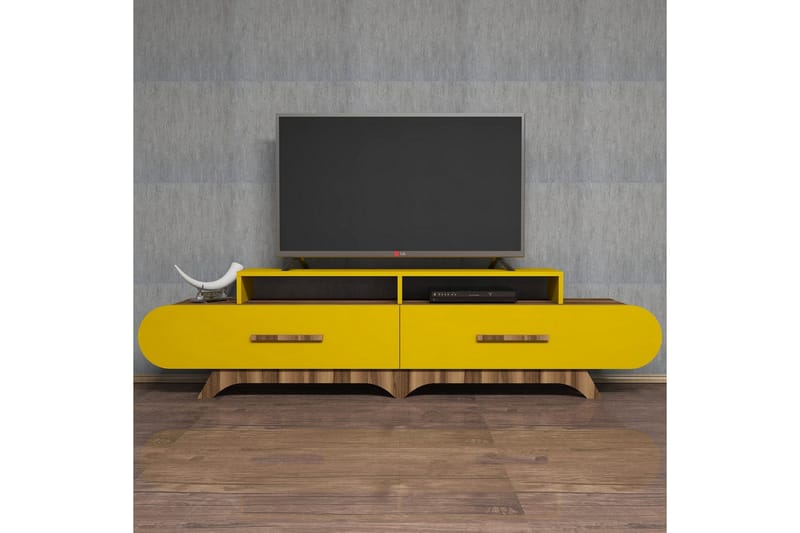 Hovdane TV-Bord 205 cm - Brun/gul - Møbler - TV borde & mediemøbler - TV-borde
