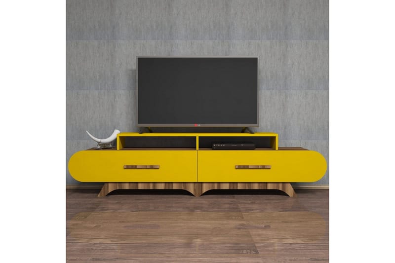 Hovdane TV-Bord 205 cm - Brun/gul - Møbler - TV borde & mediemøbler - TV-borde