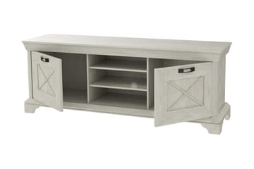 Hurlston Gulvstående Tv-bord 147 cm med Opbevaring i Malet Træ - Hvid - Møbler - TV borde & mediemøbler - TV-borde