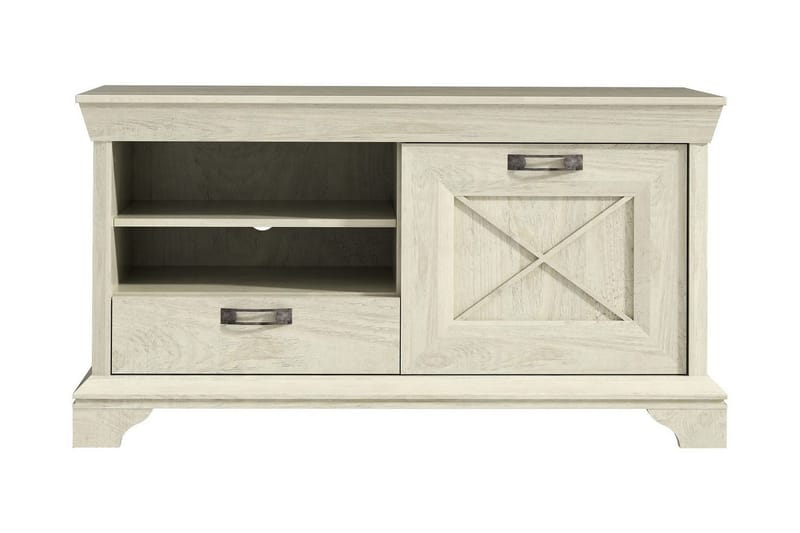 Hurlston TV-bænk 123 cm med Opbevaring i Malet Træ - Beige - Møbler - TV borde & mediemøbler - TV-borde