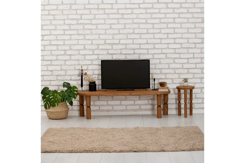 Ida Fritstående TV-bord 140 cm i Mørkt Træ, Brun