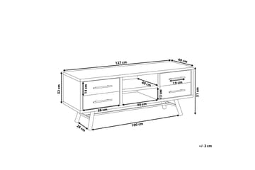 Illari Fritstående Tv-bord 127 cm med Opbevaring i Lyst Træ - Brun - Møbler - TV borde & mediemøbler - TV-borde