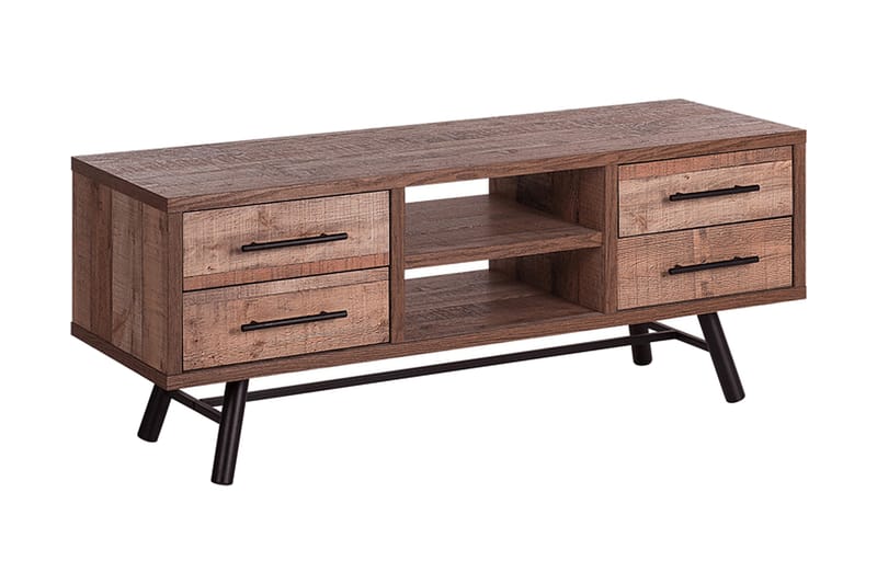 Illari Fritstående Tv-bord 127 cm med Opbevaring i Lyst Træ, Brun