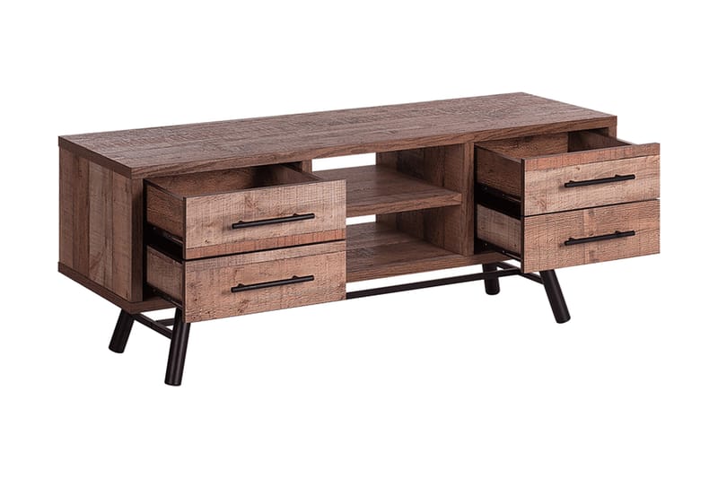 Illari Fritstående Tv-bord 127 cm med Opbevaring i Lyst Træ - Brun - Møbler - TV borde & mediemøbler - TV-borde