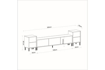 Imaj TV-Bord 260 cm - Guld/Sort/Hvid - Møbler - TV borde & mediemøbler - TV-borde