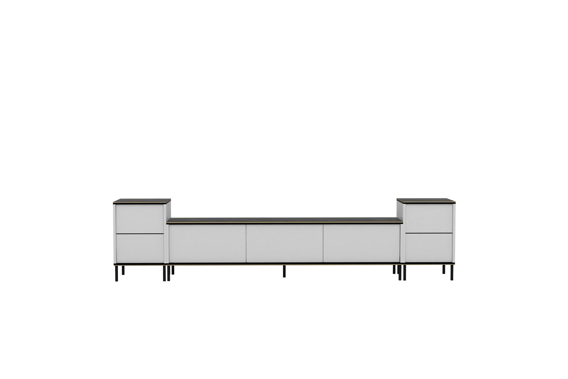 Imaj TV-Bord 260 cm - Guld/Sort/Hvid - Møbler - TV borde & mediemøbler - TV-borde