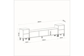 Imaj TV-Bord 260 cm - Guld/Sort/Hvid - Møbler - TV borde & mediemøbler - TV-borde