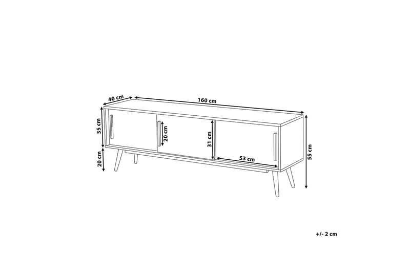 Indiana TV-Bord 40 x 160 cm - Hvid - TV-borde