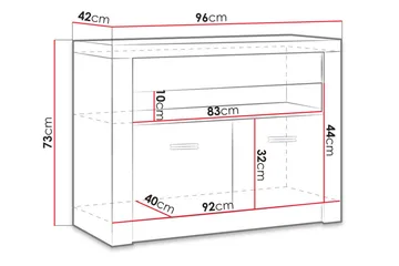 Indianapolis tv-bord 96x42x73 cm - Møbler - TV borde & mediemøbler - TV-borde