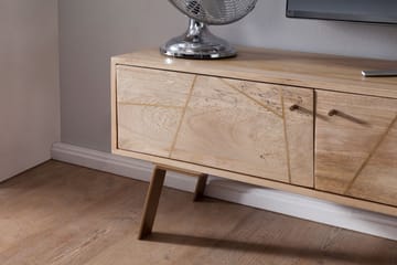 Innella Fritstående Tv-bord 145 cm med Opbevaring i Træ med Metalben - Lys Natur - Møbler - TV borde & mediemøbler - TV-borde