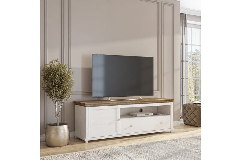 Ivreri TV-Bord 181 cm - Hvid / natur - Møbler - TV borde & mediemøbler - TV-borde