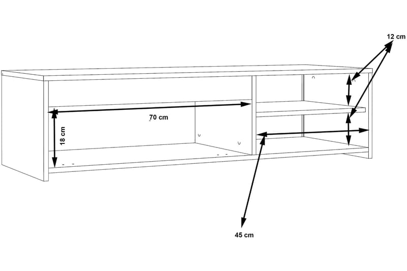 Iztaza TV-Bord 120 cm - Betongrå/hvid - TV-borde