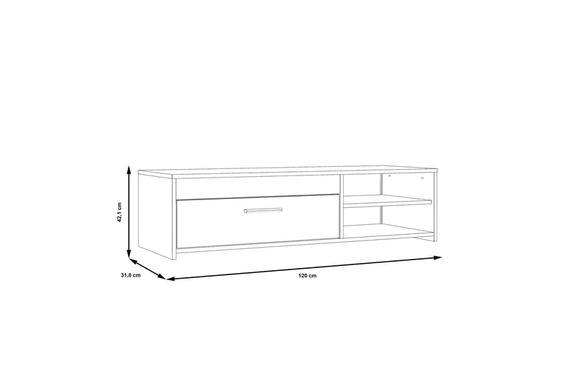 Iztaza TV-bord 120 cm - Hvid - Møbler - TV borde & mediemøbler - TV-borde