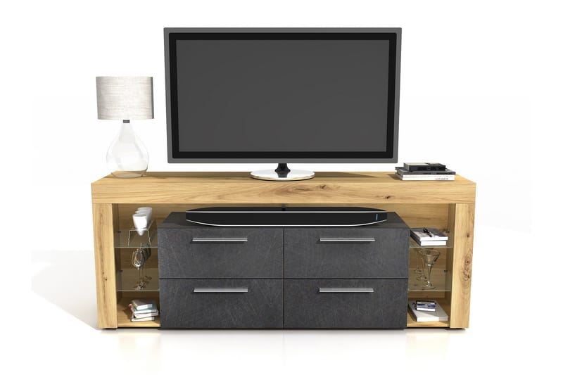 Jernae Fritstående TV-bord 180 cm med Opbevaring i Mørkt Træ - Brun - Møbler - TV borde & mediemøbler - TV-borde