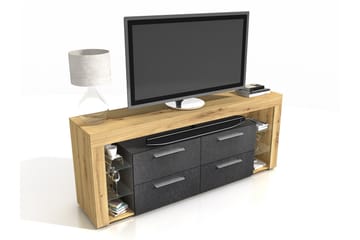 Jernae Fritstående TV-bord 180 cm med Opbevaring i Mørkt Træ - Brun - Møbler - TV borde & mediemøbler - TV-borde