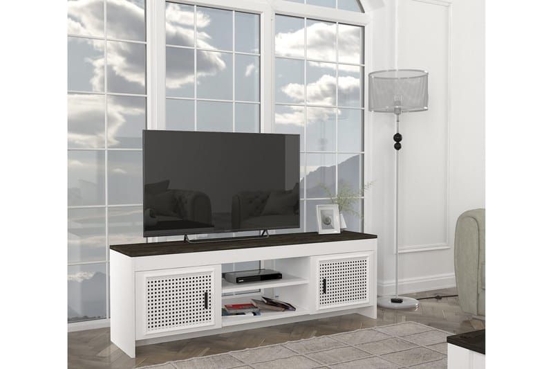 Jessila TV-Bord 150 cm - Hvid/Mørkebrun - TV-borde